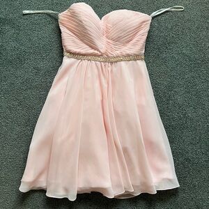 Junior Girls Estelle Pink Strapless Dress